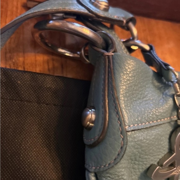 B. Makowsky Turquoise Leather Crossbody Bag EUC!! - Picture 6 of 14